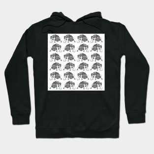 mexican axolotl ajolote in ecopop black pattern wallpaper kawaii art Hoodie